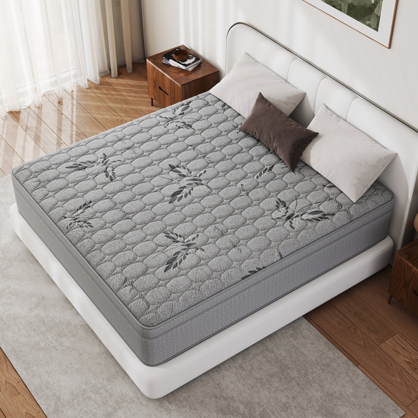 Kviwasha 12/14 INCH TWIN FULL QUEEN KING MATTRESS MEDIUM COMFORT TWIN SIZE FOR ADULT HYBRID MATTRESS IN A BOX