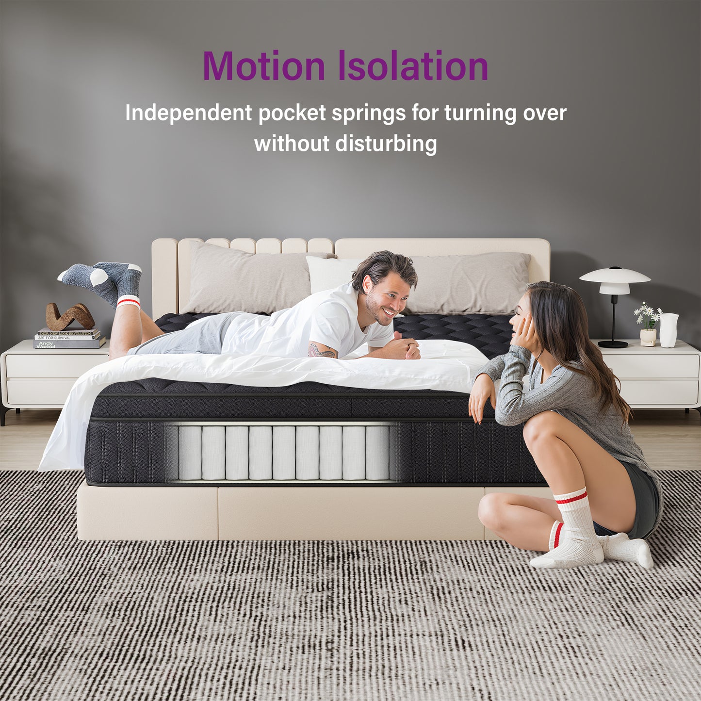 Yilicy 12/14 INCH TWIN FULL QUEEN KING ADULT MATTRESS WITH POCKET SPRING HYBRID MEMORY FOAM MEDIUM FIRM MATTRESS