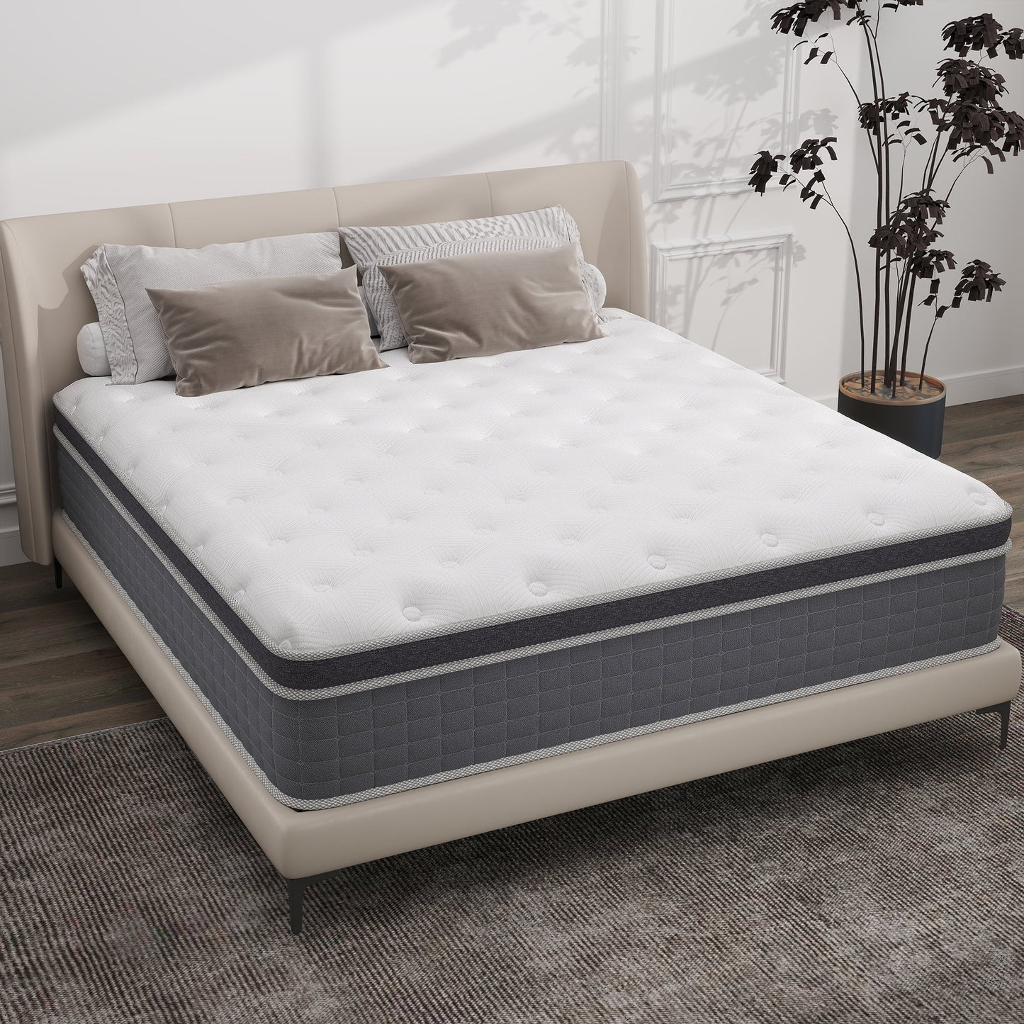 Mulinature 10/12/14 INCH TWIN FULL QUEEN KING MATTRESS MEDIUM COMFORT TWIN SIZE FOR ADULT HYBRID MATTRESS IN A BOX