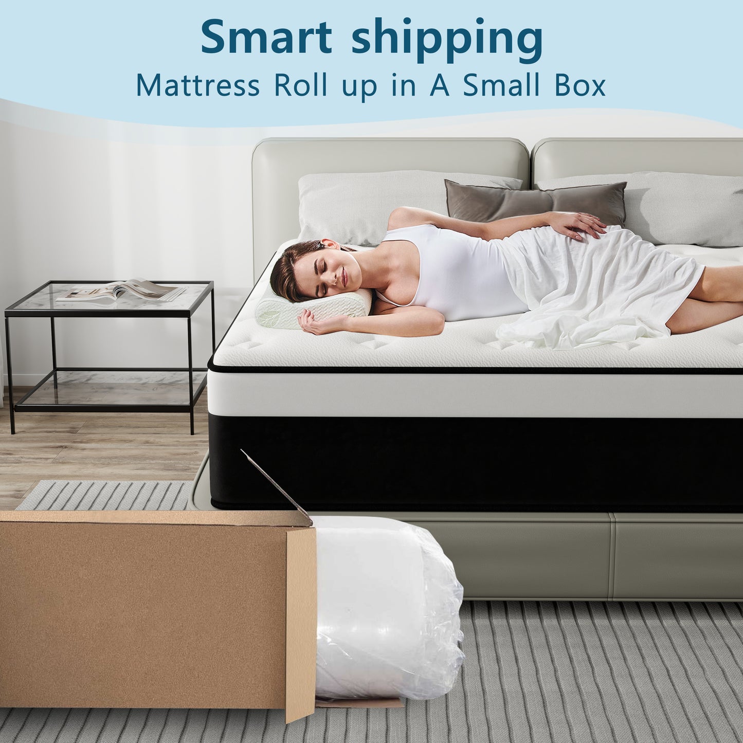 lemontalking 8/10/12/14 INCH TWIN FULL QUEEN KING MATTRESS ,HYBRID MATTRESSES MEDIUM FIRM IN A BOX