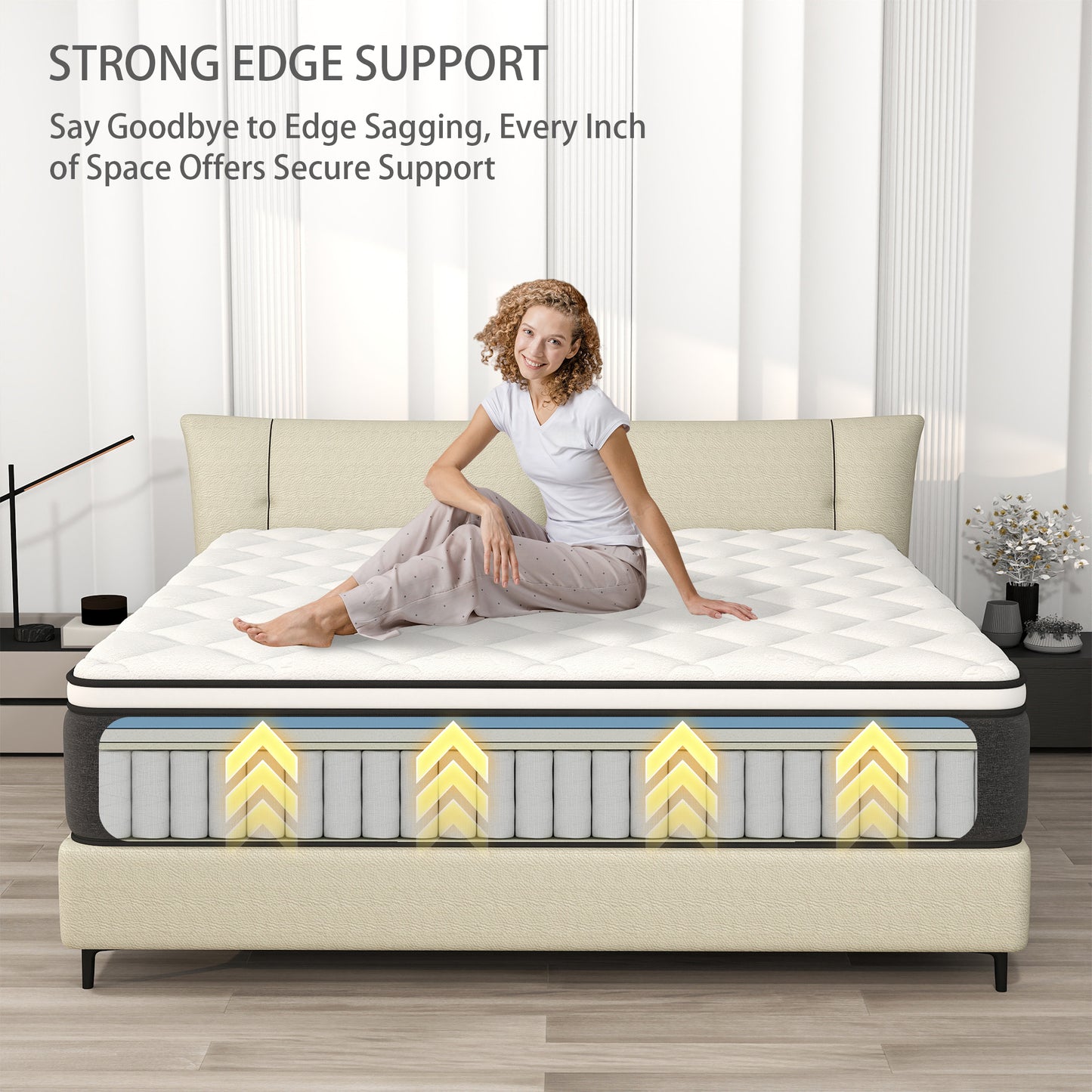 CICIMLU 12/14 INCH TWIN FULL QUEEN KING MATTRESS ,HYBRID MATTRESSES MEDIUM FIRM IN A BOX